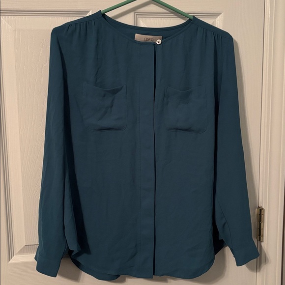 Turquoise button up blouse - Picture 2 of 2